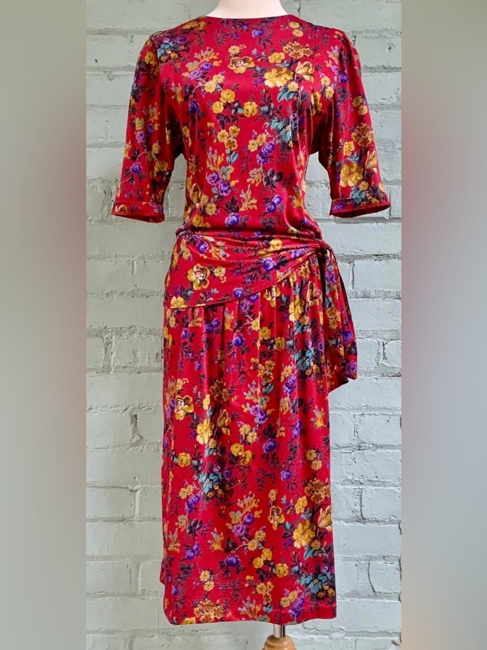 Raoul Red Floral Wrap Maxi Skirt